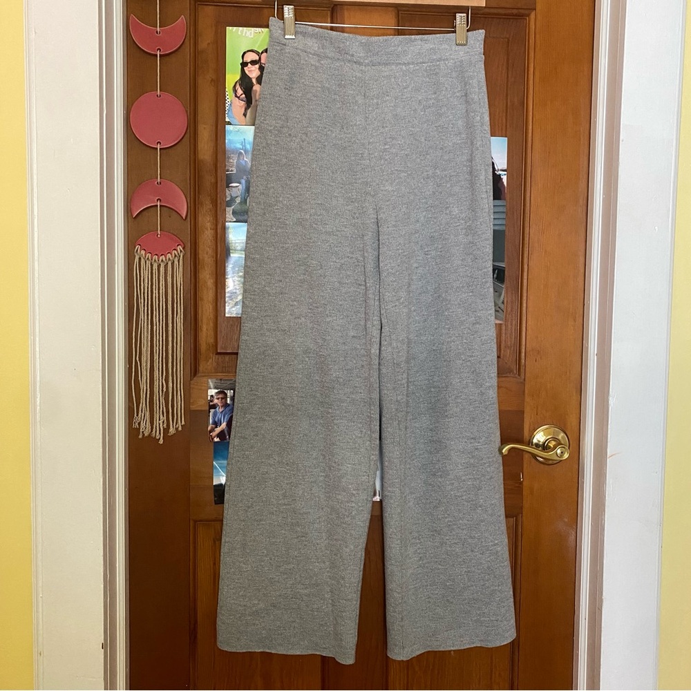 Zara Light Gray Wide-Leg Pants